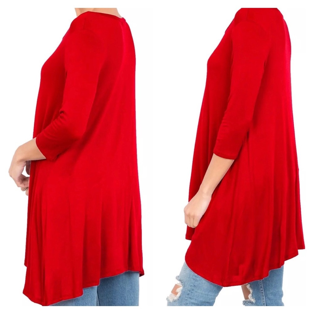 Crimson Red Tunic Top Size Small - Picture 3 of 6